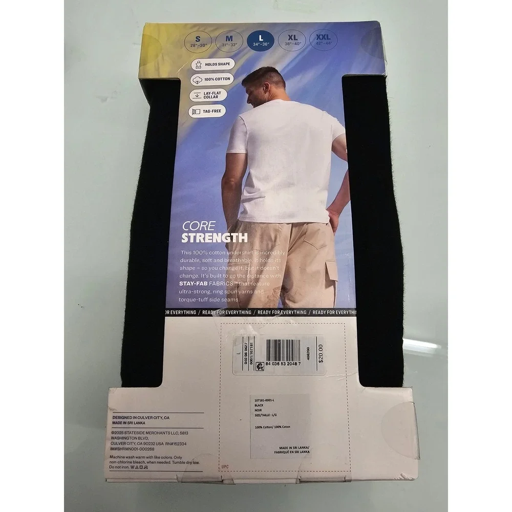 Pair of Thieves Superiair Mens Classic Crew Undershirt 3-Pack Black Large 107181
